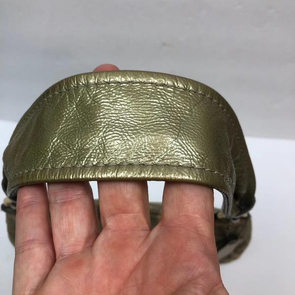 COACH HANDBAG PURSE KRISTIN IKAT OP ART SIGNATURE HOBO 17083 GRAY SHIMMER - Picture 9 of 15